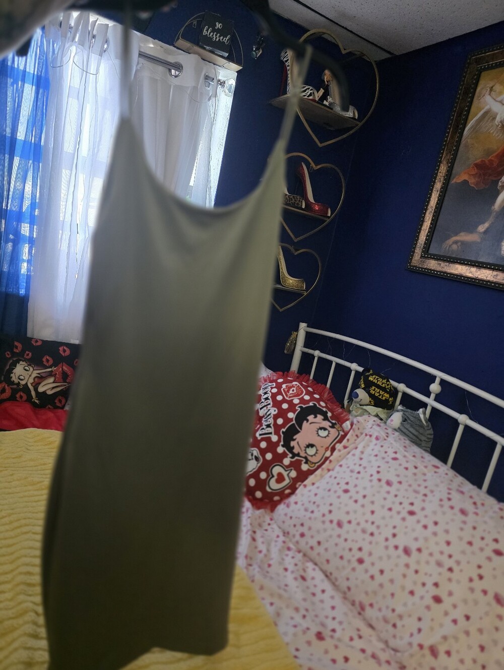 Heart Hips Olive Green Slip Chemise with Spaghetti Straps